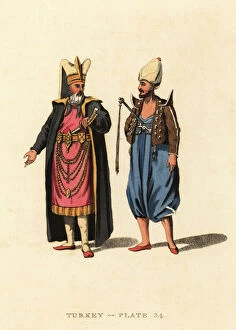 Ceremonial Dress Collection: Two Janissaries or Ottoman infantry in ceremonial dress