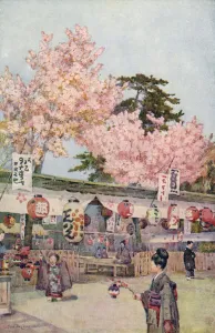 Ella Du Cane Gallery: Japanese feast of cherry blossom (colour litho)