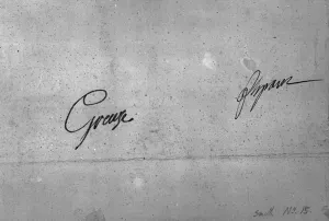 Jean-Baptiste Greuzes signature (ink on paper) (b/w photo) Jean-Baptiste Greuzes signature (ink on paper) (b/w photo)
