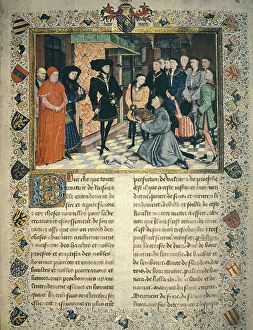 Translation Collection: Jean Wauquelin (died 1452) presents the translation of the chronicles of Hainaut to Philip III of