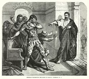 Jeremiah prophesying the Doom of Pashur, Jeremiah XX, 6 (engraving)