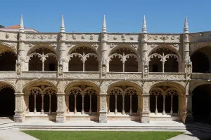 The Jeronimos Monastery or Hieronymites Monastery. The cloister. Lisbon. Portugal The Jeronimos Monastery or Hieronymites Monastery. The cloister. Lisbon. Portugal