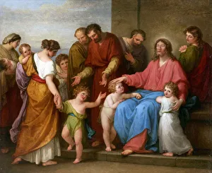 Jesus Christ benissant les enfants (laissez venir a moi les petits enfants Jesus Christ benissant les enfants (laissez venir a moi les petits enfants