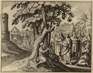 Tax Collector Gallery: Jesus Christ and Zacchaeus the tax collector (engraving)