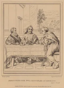 Jesus with the Two Disciples at Emmaus, Luke (engraving) Jesus with the Two Disciples at Emmaus, Luke (engraving)