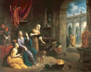 Jesus at the Home of Martha and Mary (oil on canvas) Jesus at the Home of Martha and Mary (oil on canvas)