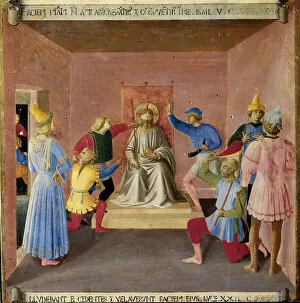 Jesus mocked by the soldiers. Life of Christ, Armadio degli Argenti. (Tempera on wood, 1451-1453)