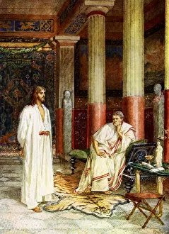 William Brassey Hole Gallery: Jesus stands before Pilate - Bible