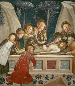 Lamentation Gallery: Jesus in the Tomb with the Apostles and His Mother (fresco)