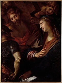 Giulio Cesare Procaccini Collection: Jesus and the Virgin Mary (oil on canvas, 17th century)