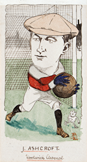 Jimmy Ashcroft, Woolwich Arsenal, drawing for a set of cigarette cards Jimmy Ashcroft, Woolwich Arsenal, drawing for a set of cigarette cards