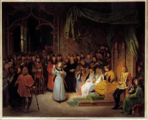 Joan of Arc (1412-1431) before King Charles VII (1403-1481) at Chinon Joan of Arc (1412-1431) before King Charles VII (1403-1481) at Chinon