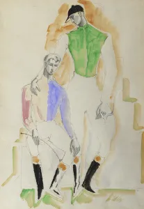 Two Jockeys, (watercolour, bodycolour and pencil) Two Jockeys, (watercolour, bodycolour and pencil)