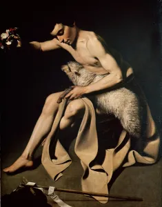 John the Baptist playing with a lamb (oil on canvas) John the Baptist playing with a lamb (oil on canvas)