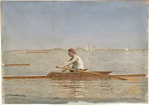 John Biglin in a Single Scull, 1873 (w/c on paper) John Biglin in a Single Scull, 1873 (w/c on paper)