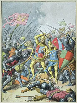 John II the Good and his son Philip the Bold circles by the English at the Battle of