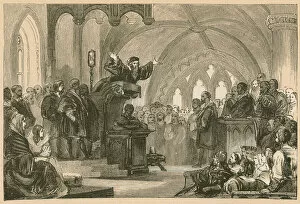 St Andrews Gallery: John Knox preaching at St. Andrews (engraving)