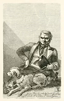 John MacNally, of Tyrone county, with his two dogs Boxer and Rover (engraving)