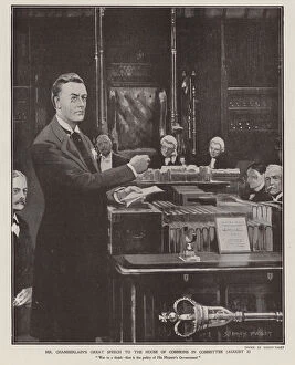 Joseph Chamberlain's speech on the Boer War in the House of Commons on 2 August 1901 (litho)