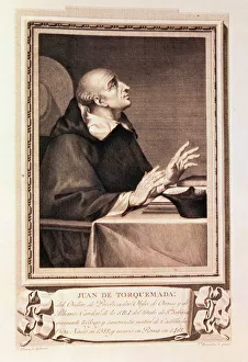 Juan de Torquemada (1388-1468) Praying, from a collection of Famous Men, engraved by Juan Barcelon (engraving) Juan de Torquemada (1388-1468) Praying, from a collection of Famous Men, engraved by Juan Barcelon (engraving)