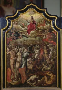 The Last Judgement, central panel of a triptych, 1555 (oil on panel) (detail of 232608) The Last Judgement, central panel of a triptych, 1555 (oil on panel) (detail of 232608)