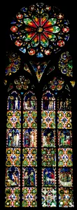 Last Judgement and the Works of Mercy, from the south nave, c.1325 (stained glass) Last Judgement and the Works of Mercy, from the south nave, c.1325 (stained glass)