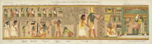 Hieroglyphics Collection: The Judgment Scene - Anis heart being weighed in the balance (colour litho)