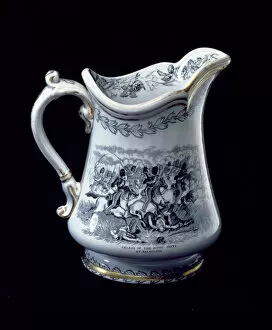 Images Dated 4th June 2010: Jug with a depiction of the Charge of the Scots Greys at Balaclava (ceramic)