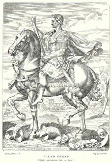 Julius Caesar, Roman soldier and politician (engraving) Julius Caesar, Roman soldier and politician (engraving)