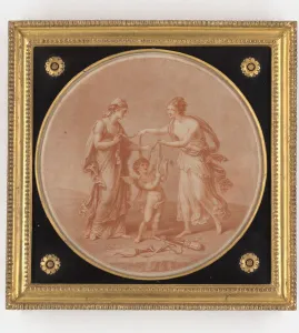 Juno, Venus and Cupid, print made by William Wynne Ryland, 1777 (stipple engraving) Juno, Venus and Cupid, print made by William Wynne Ryland, 1777 (stipple engraving)