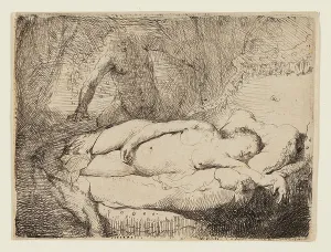 Zeus Gallery: Jupiter and Antiope: Smaller Plate, c.1631 (etching on buff laid paper)
