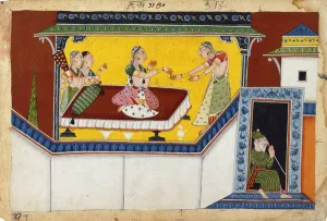 Kaikeyi, King Dasaratha's Second Queen, Rewarding the Hunchback Maidservant Manthara Kaikeyi, King Dasaratha's Second Queen, Rewarding the Hunchback Maidservant Manthara