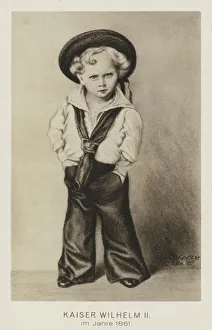 Kaiser Wilhelm II of Germany as a young child, 1861 (litho) Kaiser Wilhelm II of Germany as a young child, 1861 (litho)