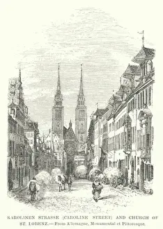 Karolinen Strasse (Caroline Street) and Church of St Lorenz (engraving) Karolinen Strasse (Caroline Street) and Church of St Lorenz (engraving)