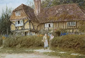 Allingham Gallery: A Kentish Cottage (watercolour with scratching out)