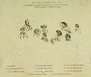 Key Plate to Portrait of the Royal Family at Osborne House, 1857 (litho) (see 190050) Key Plate to Portrait of the Royal Family at Osborne House, 1857 (litho) (see 190050)