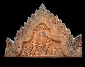 Khmer Art: Gred pediment of the western porch of the eastern gopura of the third Khmer Art: Gred pediment of the western porch of the eastern gopura of the third