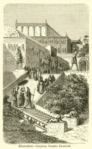 Khorsabad, Assyrian Temple restored (engraving) Khorsabad, Assyrian Temple restored (engraving)