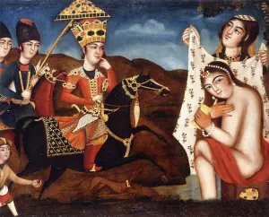 Khusraw Discovering Shirin Bathing, c. 1840 (oil on canvas) Khusraw Discovering Shirin Bathing, c. 1840 (oil on canvas)