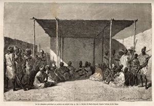 Africa Gallery: King Ahmadou with his council, illustration from Le Tour du Monde, nouveau journal des voyages