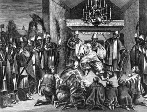 King Alvaro I of Kongo receiving the Dutch ambassadors, an illustration from the King Alvaro I of Kongo receiving the Dutch ambassadors, an illustration from the