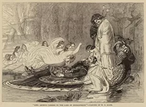 King Arthur carried to the Land of Enchantment (engraving)