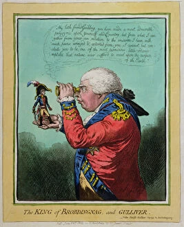 Dwarf Gallery: The King of Brobdingnag and Gulliver, published by Hannah Humphrey in 1803