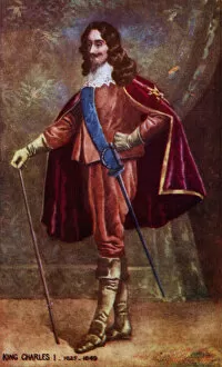 Charles 1 King Of England Collection: King Charles I (colour litho)