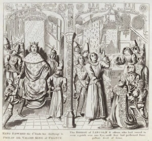 King Edward the 3rd sends his Challenge to Philip de Valois King of France, the Bishop of Lincoln & others