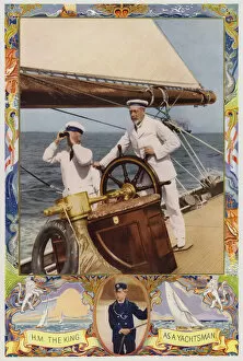 Silver Jubilee Gallery: King George V as a yachtsman (colour litho)