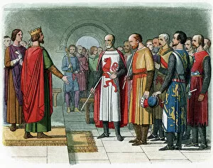English School Gallery: King Henry III of England facing the Baron Commission led by Simon V of Montfort