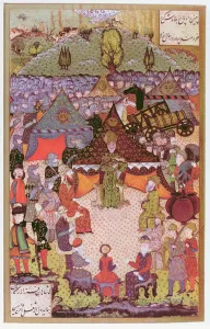The King of Hungary, Lajos II (1506-26) in council before the battle of Mohacs in 1526 The King of Hungary, Lajos II (1506-26) in council before the battle of Mohacs in 1526