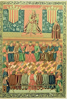 King James I the Conqueror presiding over the Cortes of Lleida in March 1242 King James I the Conqueror presiding over the Cortes of Lleida in March 1242