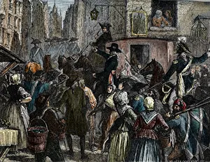King Louis XVI and his family taken to the Temple (colour engraving) King Louis XVI and his family taken to the Temple (colour engraving)